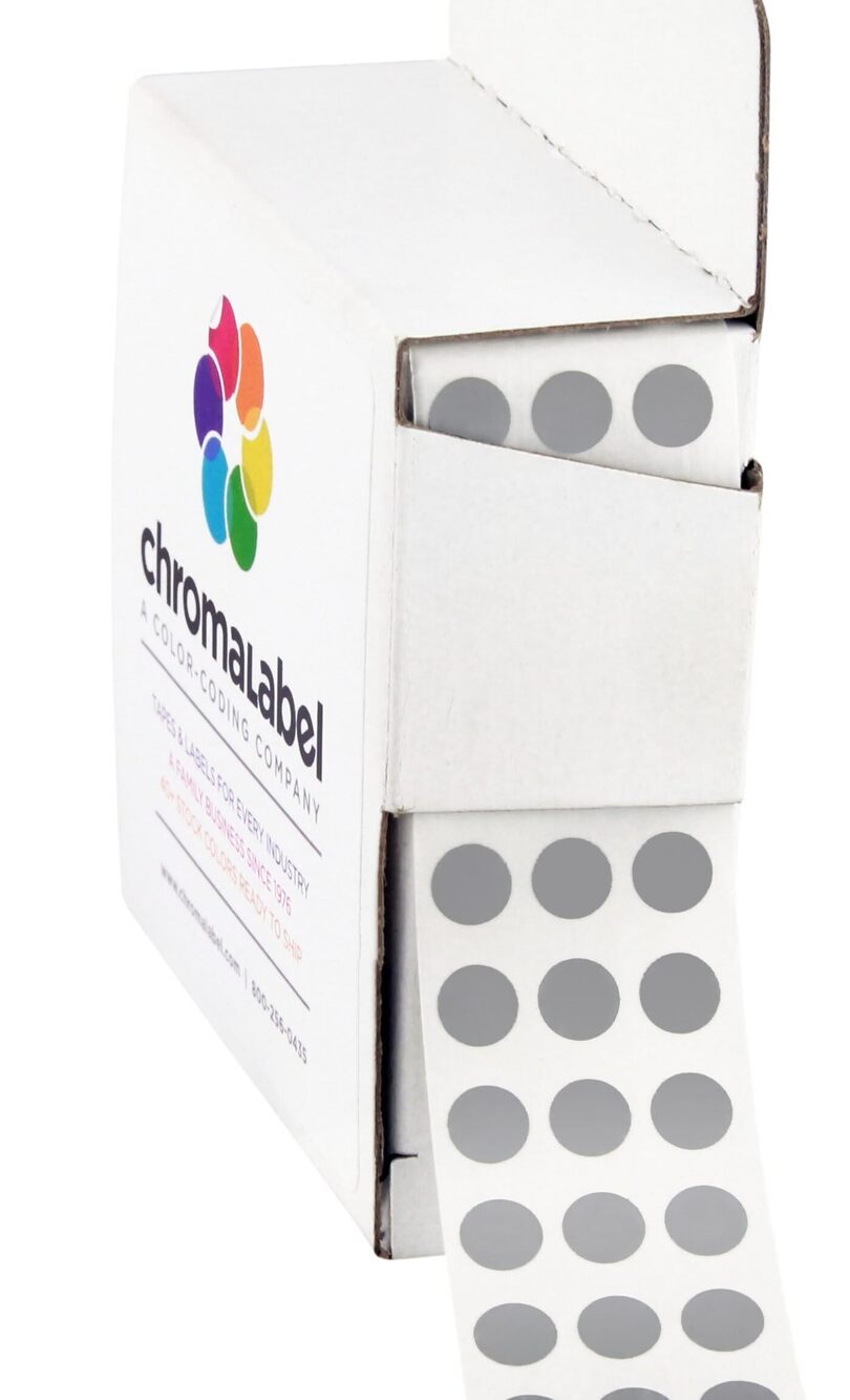 3064 0.25 inch Gray Sticky Color Coding Dot Stickers Ideal for Pricing